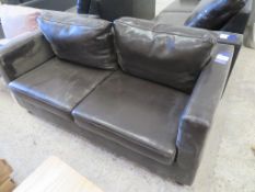 Black Leather Effect 3 Seater Sofa - EX RENTAL