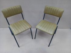 4 x Rib Yellow Metal Frame Chairs