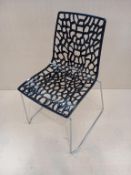 4 x Plastic Seat/Metal Base Garden Chairs - Boxed & Unassembled.