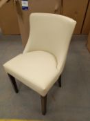 2 x White Leather Upholstered Chairs