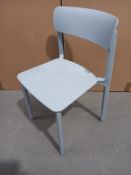 4 x Plastic Pastel Blue Coloured Stacking Chairs - Boxed