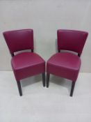 2 x Memphis Side Chair with Walnut effect Legs and Wine coloured Upholstery