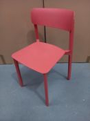 4 x Plastic Brick Coloured Stacking Chairs - Boxed