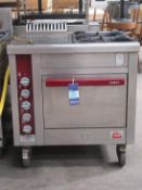 Charvet twin burner and hot plate gas cooker on four castors 900mmx850mm8900mm