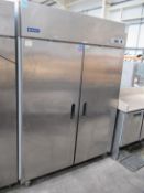 Bennet S100K04 commercial stainless steel double dour freezer on wheels