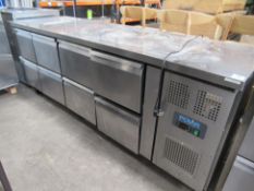 Polar Refrigeration eight drawer ventilated prep cabinet on wheels 850mmx2250mmx700mm