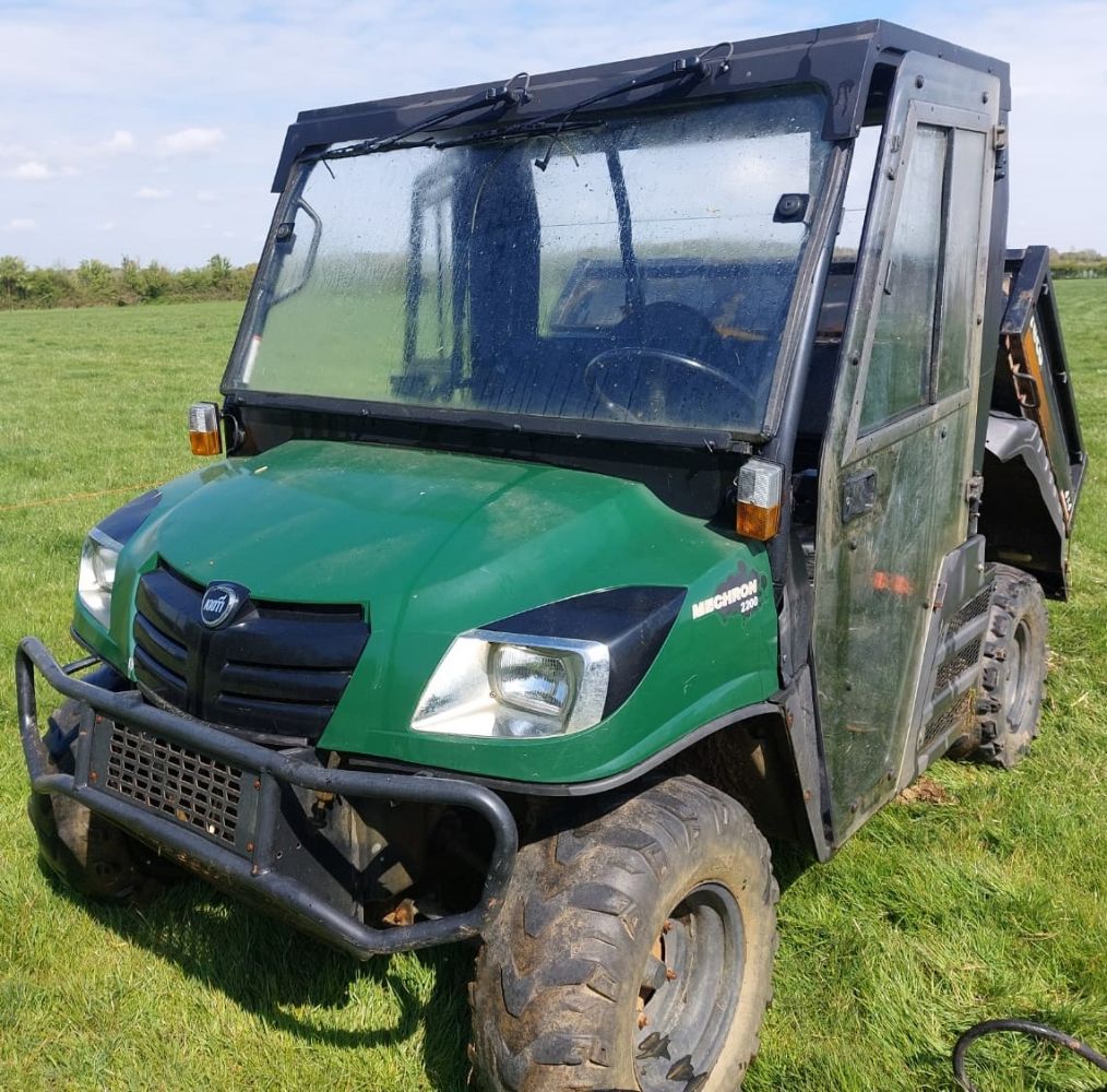 Kioti Mechron 2200 4x4 Mule ATV Tipper, Game Rearing Sheds and Related Items