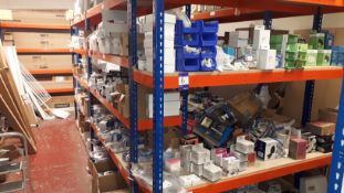 Large quantity of various lighting consumables to include bulbs, floodlights, sensors, enclosures