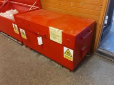 RED METAL CHEMICAL CONTAINER