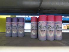 Approx 20 paint factory shimmer pearlised spray paint – various colours