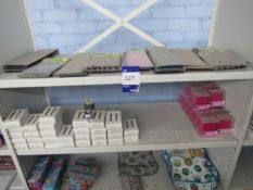 Contents of bay of shelving to include krystal jewels, enamel paints, colour markers etc –