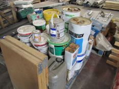 Quantity paints etc to pallet