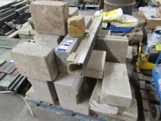 Quantity concrete blocks and kerbs to pallet