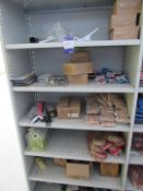 Contents of bay of shelving to include mouse traps, dog chews, puncture repair kits etc.(shelving