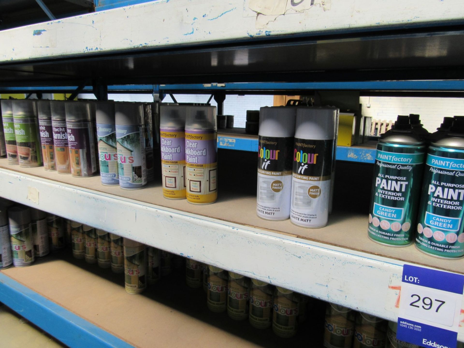 Contents of shelf to contain various paint factory aerosol spray paints and varnishes - Image 2 of 2