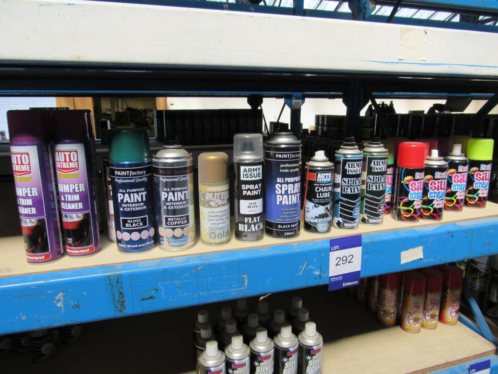 Quantity of various aerosols to include bumper trim cleaners, paints and lubricants etc