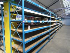 7 bays multi tier boltless shelving 2400 high x 840 wide (Delayed collection until last afternoon of