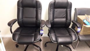 2x Faux Leather Executive Swivel Chairs