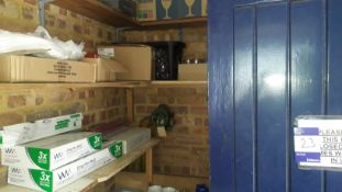 Room & Contents Excluding Dry Goods Bins. To Include Cleaning Consumables, Disposable Gloves,