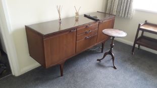 Furniture to flat to include 1960's vintage long sideboard, mid-century chest of drawers, 2 x tripod