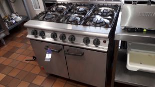 Falcon G3101 Gas Range 6 Burner, Twin Door Oven. Serial Number: F516476 – To Be Disconnected by