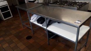 2x Stainless Steel Food Prep Tables 1500x600 & 800x600