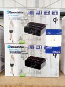 2 x Roadstar CLR-700QI FM Clock with Wireless Charging