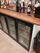 Blizzard double door counter display chiller and contents of soft drinks