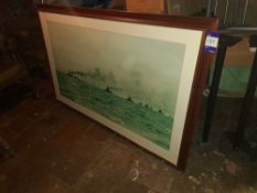 Large framed naval photo of battle of Jutland