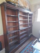 Victorian triple section open bookcase 7'3" x 9'6"