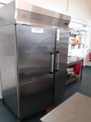 MPS CE 2140/W stainless steel full height double door refrigerator, serial number I-0110-007