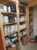 Large quantity of Churchill crockery, glassware, thermos flasks & stainless steel coffee pots