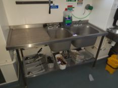 Stainless steel twin deep sink (disconnection by qualified tradesperson required)