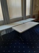 3 plastic folding tables, 6'