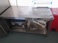 Stainless steel table, 1600mm