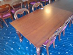 Wooden table & four reproduction balloon back dining chairs