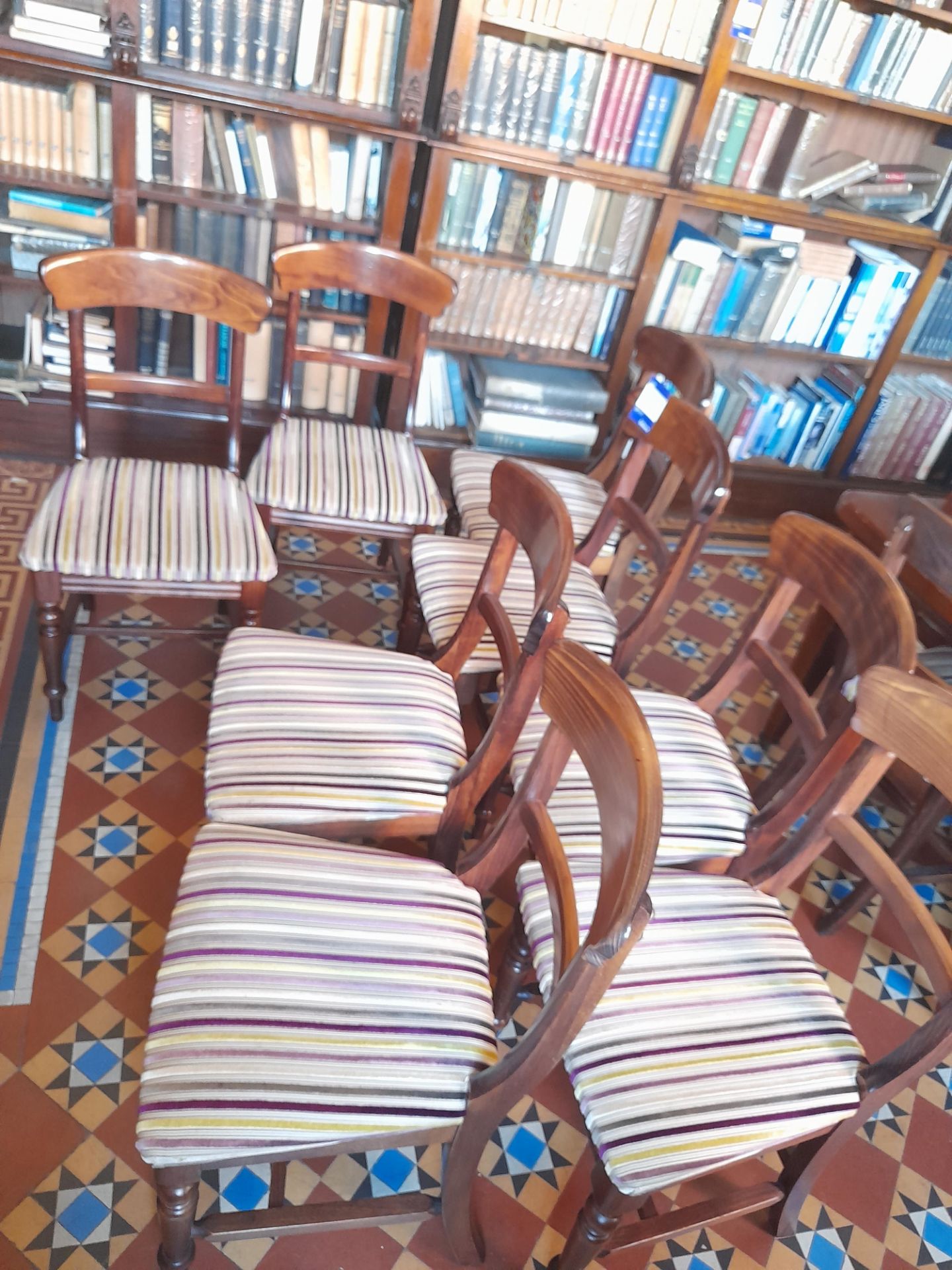 8 wooden reproduction dining chairs - Image 3 of 3