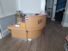 Laminate reception counter, pedestal & chair