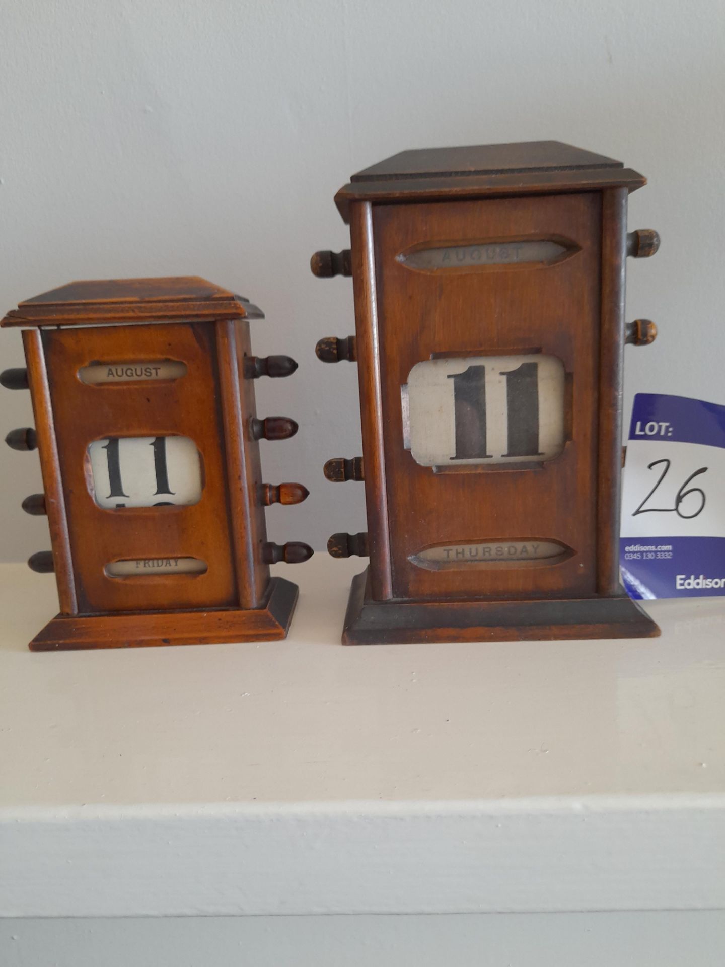 Two wooden desk calendars - Image 2 of 7