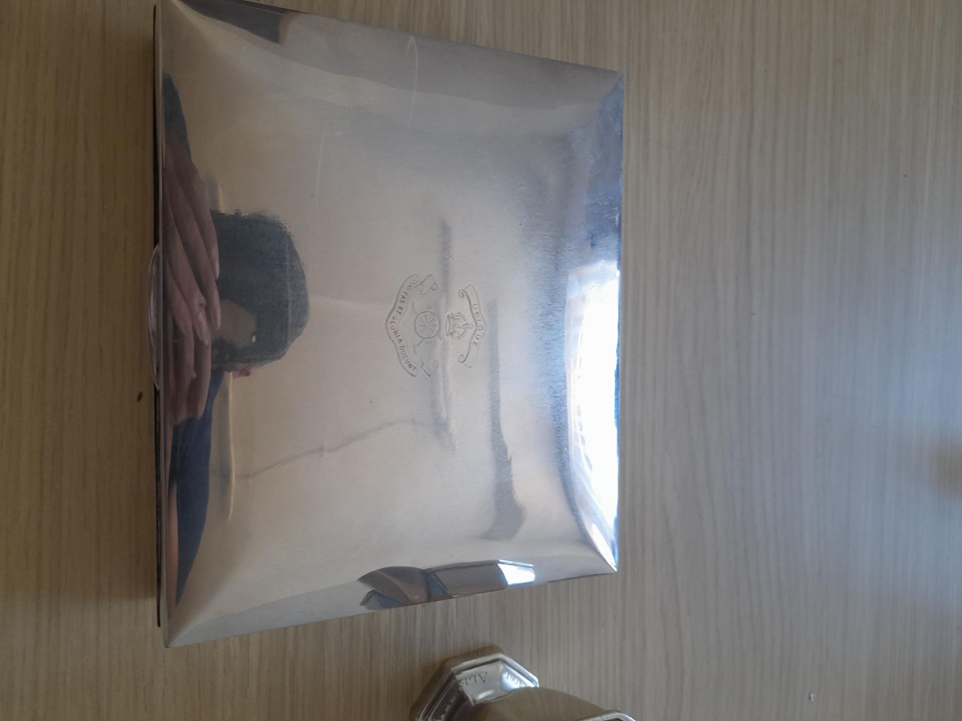 Hallmarked silver cream jug "HM Yacht Alexandra " & hallmarked silver cigarette case - Image 3 of 8