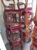 Ten reproduction balloon back dining chairs