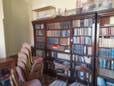 Victorian triple section open bookcase 7'3" x 8'6"
