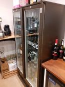 Osborne 3500 upright double door display chiller and contents of various wines