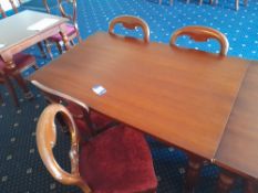 Wooden table & four reproduction balloon back dining chairs