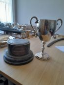 Dragon One Design trophy socle & hallmarked silver (Birmingham 1891) trophy "Portsmouth Regatta