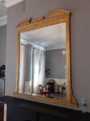 Edwardian gilt overmantle mirror with bevel edged mirror, 5ft x 4ft