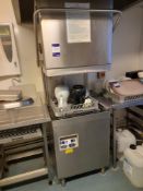 DC1000A pull down basket type dishwasher with stainless steel sink fitted potwash & take off