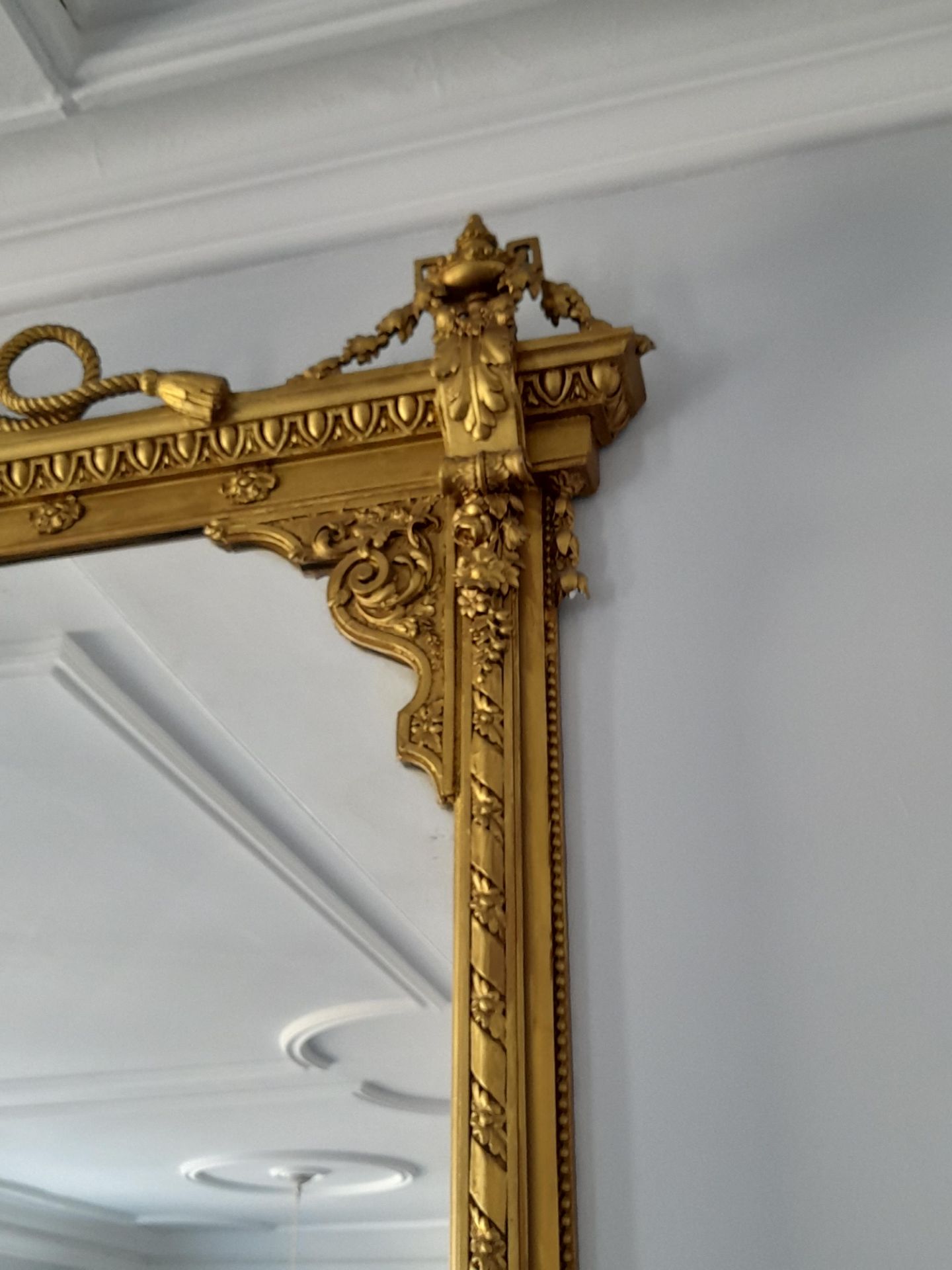 Gilt Gesso overmantle mirror surmounted by Crown and Anchor Decoration, 6' x 4'6" approx. - Image 5 of 6