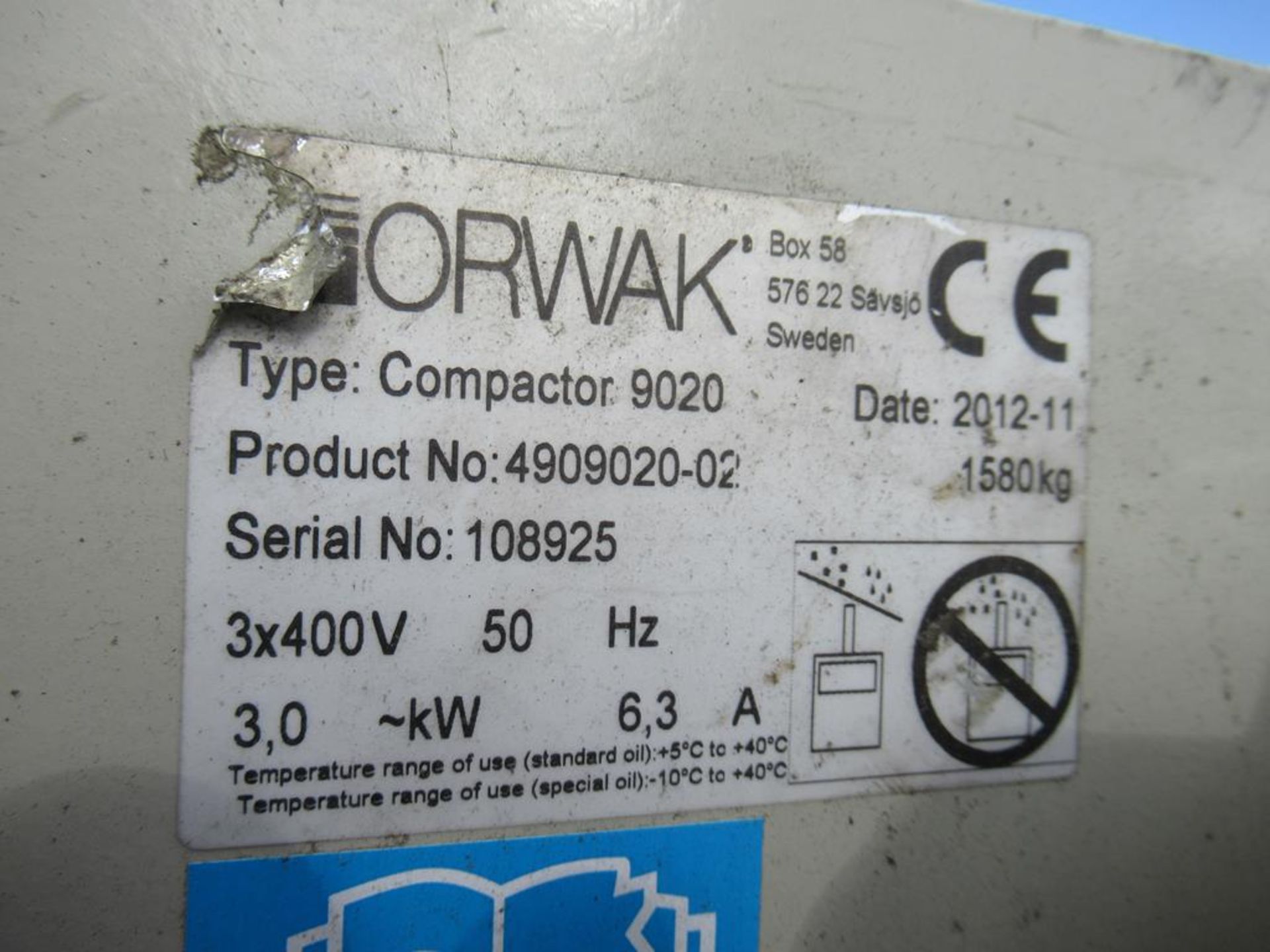 An Orwak 9020 Triple Chamber Baler - Image 6 of 8