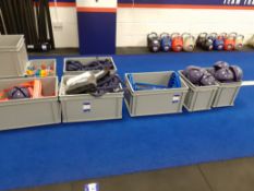 Quantity of F45 Accessories including Resistance Bands, Gloves, Markers, Training gloves, Glove